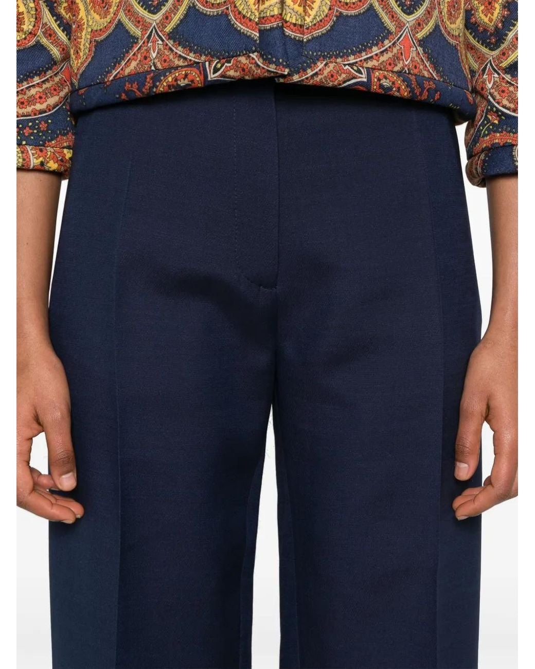 Valentino Garavani Blue Crepe Trousers