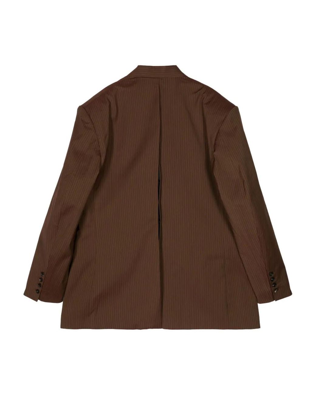 Egonlab Brown Striped Single-Breasted Blazer for men