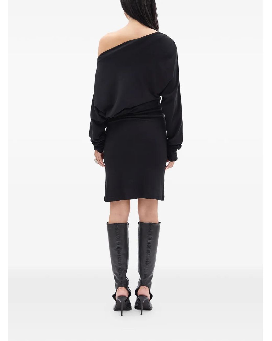 Ann Demeulemeester Black Bila Dropped-Shoulder Midi Dress