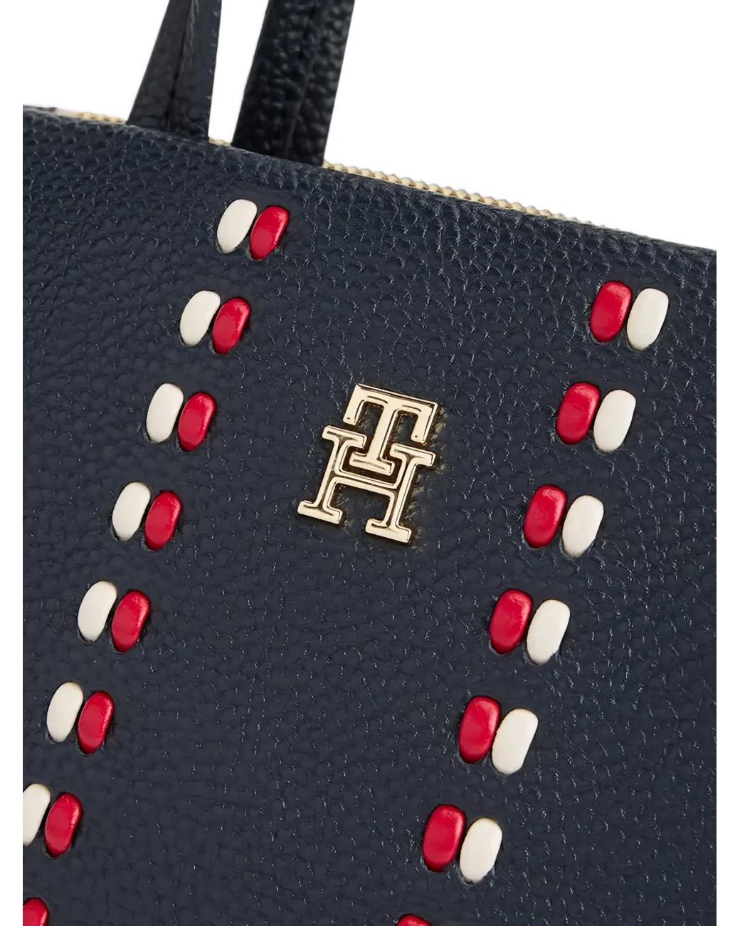Tommy Hilfiger Blue Mini Sac Porté Épaule Grainé Th Timeless