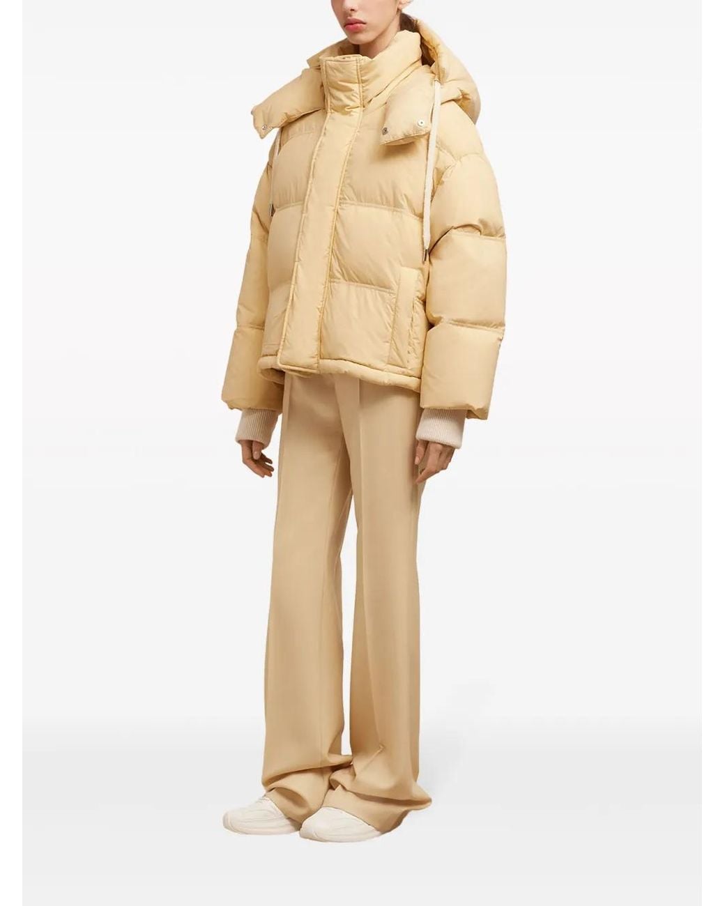 AMI Natural Logo-Patch Padded Jacket