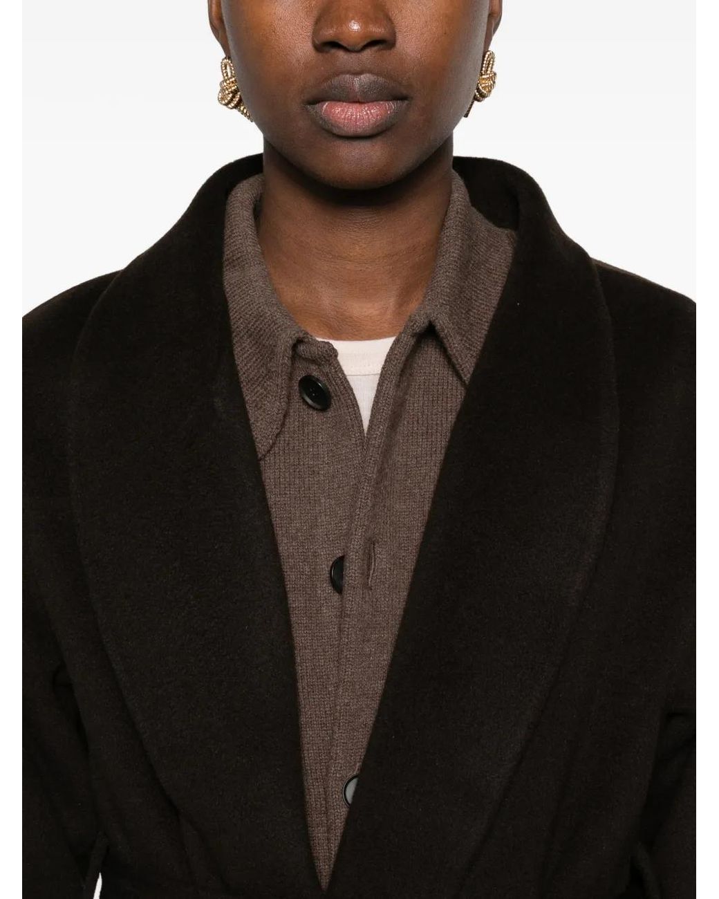 Almada Label Black Mara Belted Coat