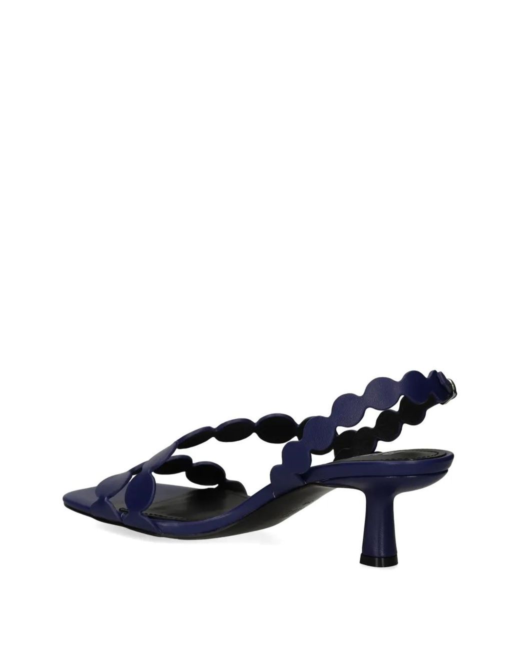 Bibi Lou Blue Onami Scalloped Leather Sandals