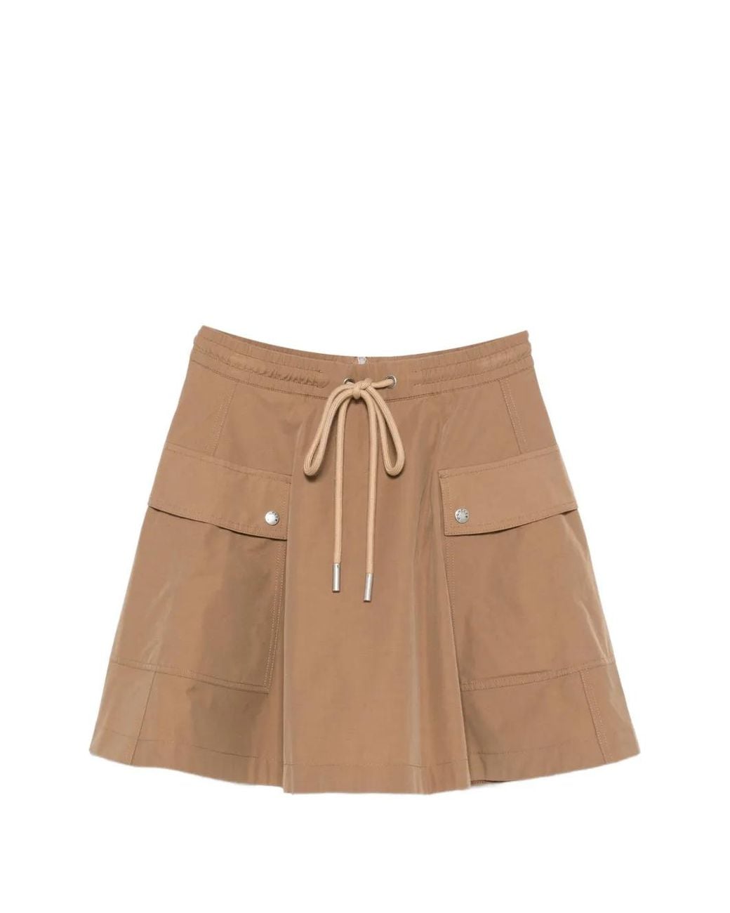 Moncler Brown Cotton Blend A-Line Mini Skirt