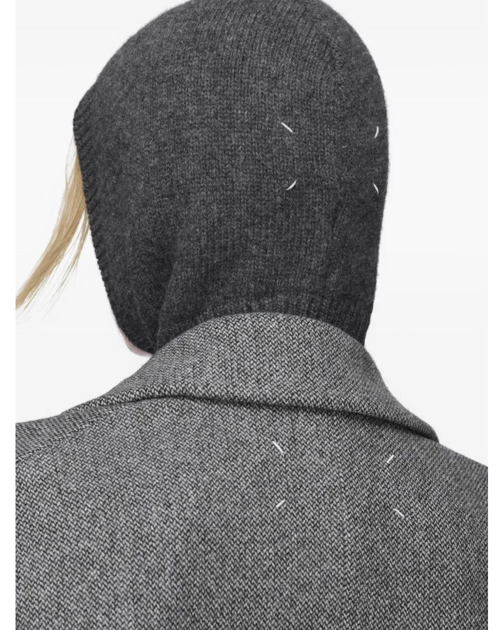 Maison Margiela Gray Wool Knit Hood for men