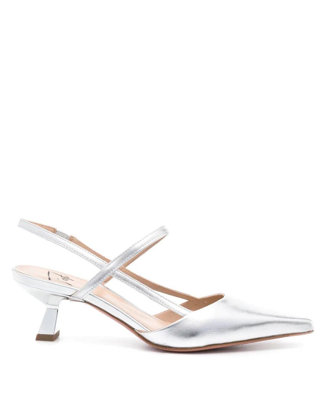 Roberto Festa White Amai Metallic Leather Pumps