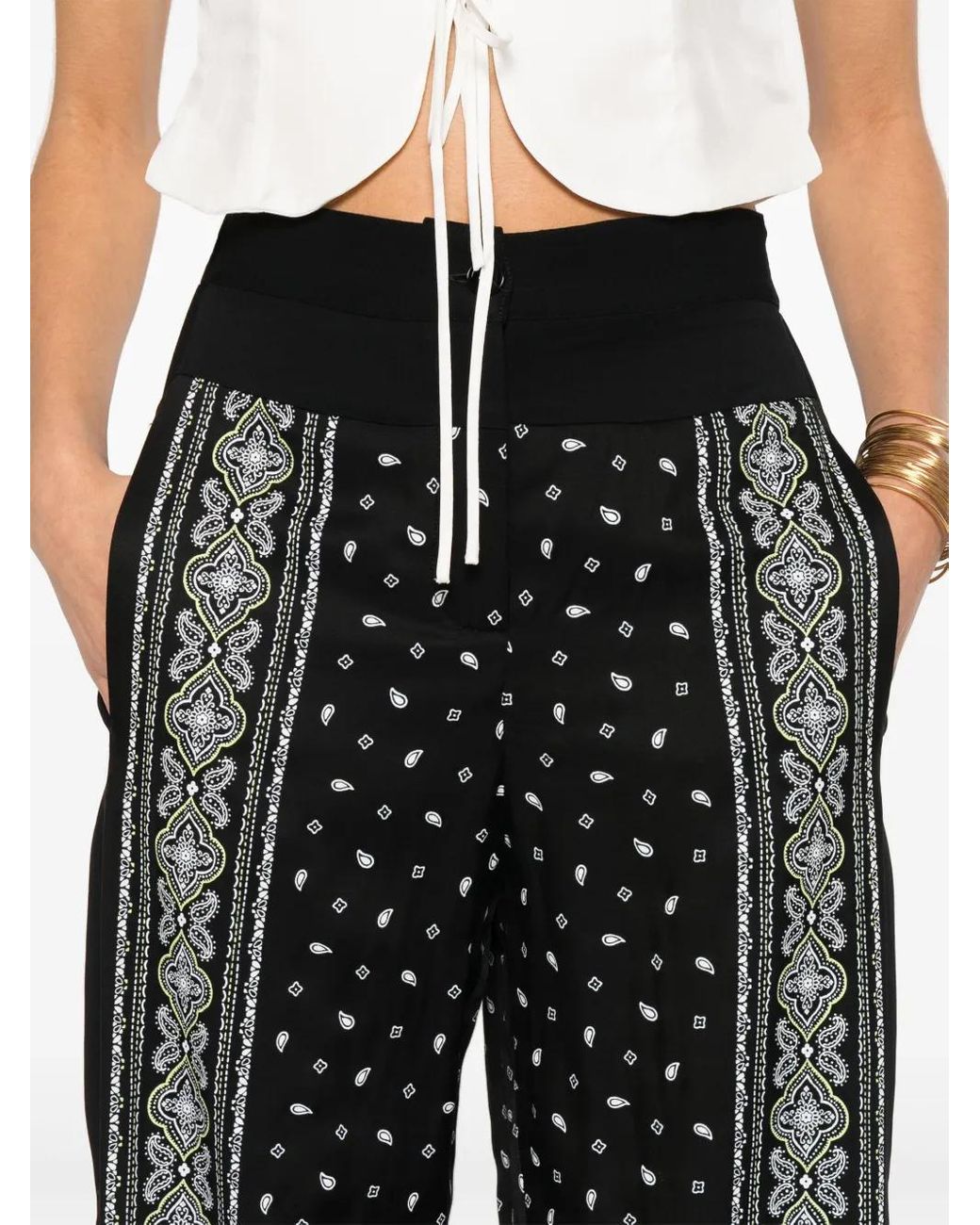 Pinko Black Spirito Wide Leg Trousers