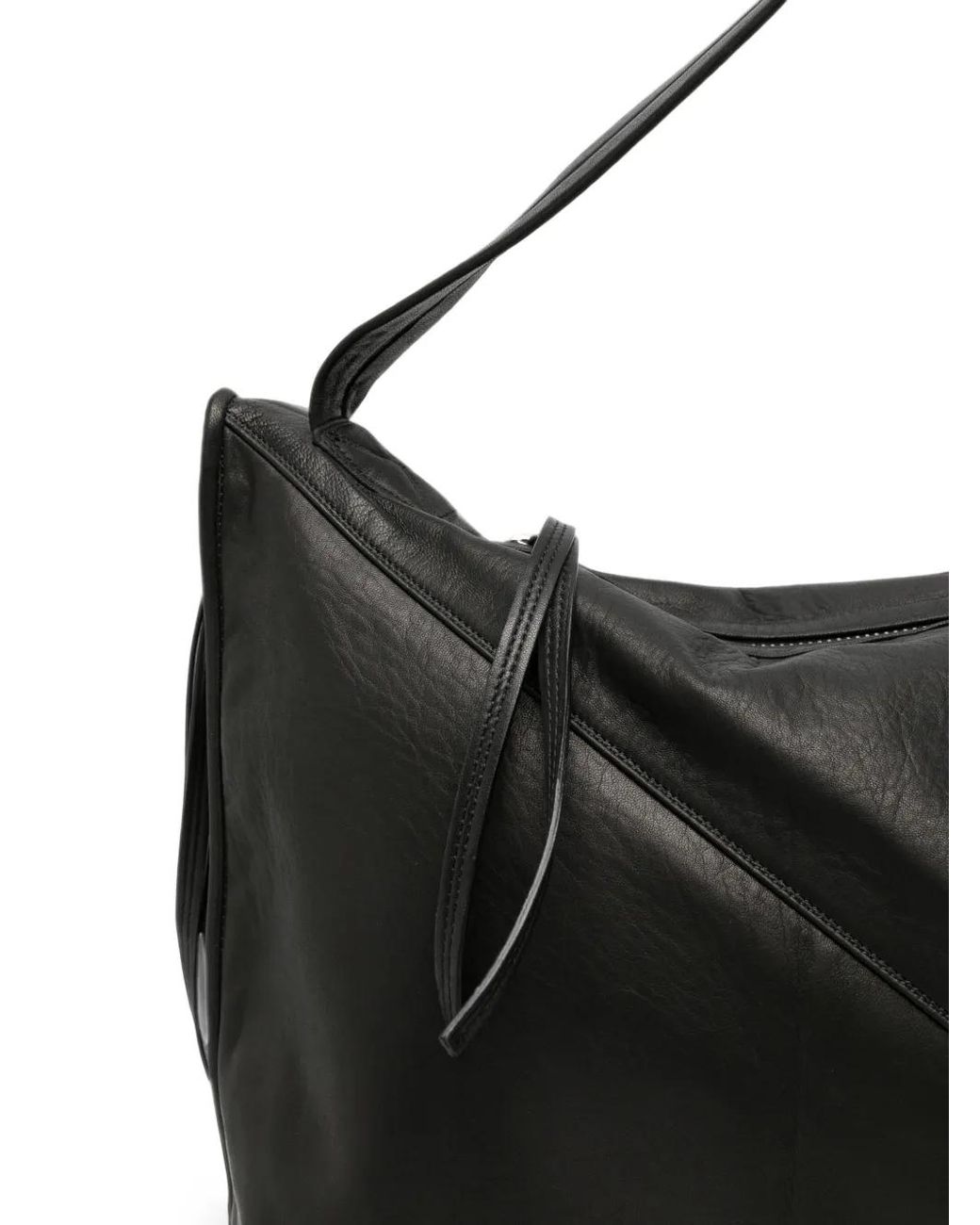 Isabel Benenato Black Oversized Panelled Leather Shoulder Bag for men