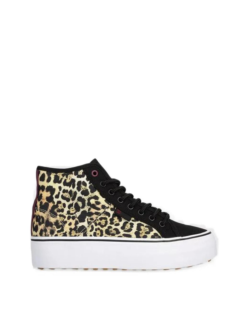 DC Shoes Black Baskets Plateforme Manual Hi Wnt À Imprimé Léopard