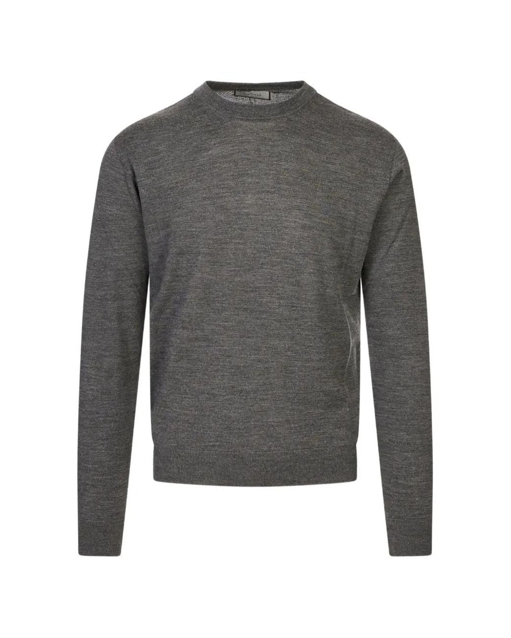 Canali Gray Nuvola Crew-Neck Sweater for men