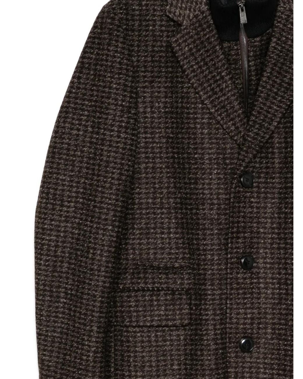 Boss Black Houndstooth-Print Coat for men