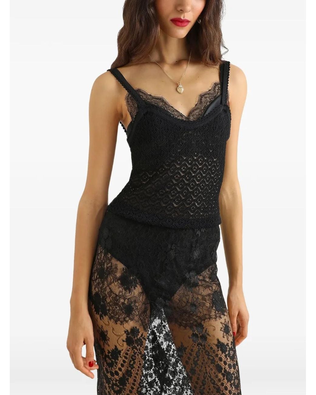 Dolce & Gabbana Black Lace Top
