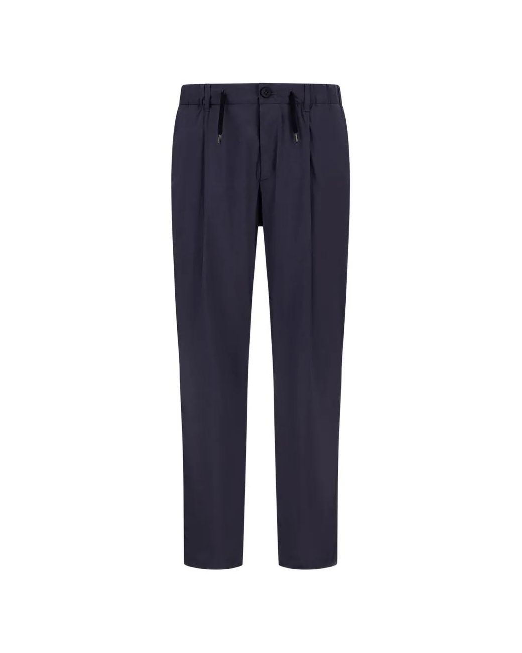Herno Blue Drawstring-Waist Tapered Trousers for men