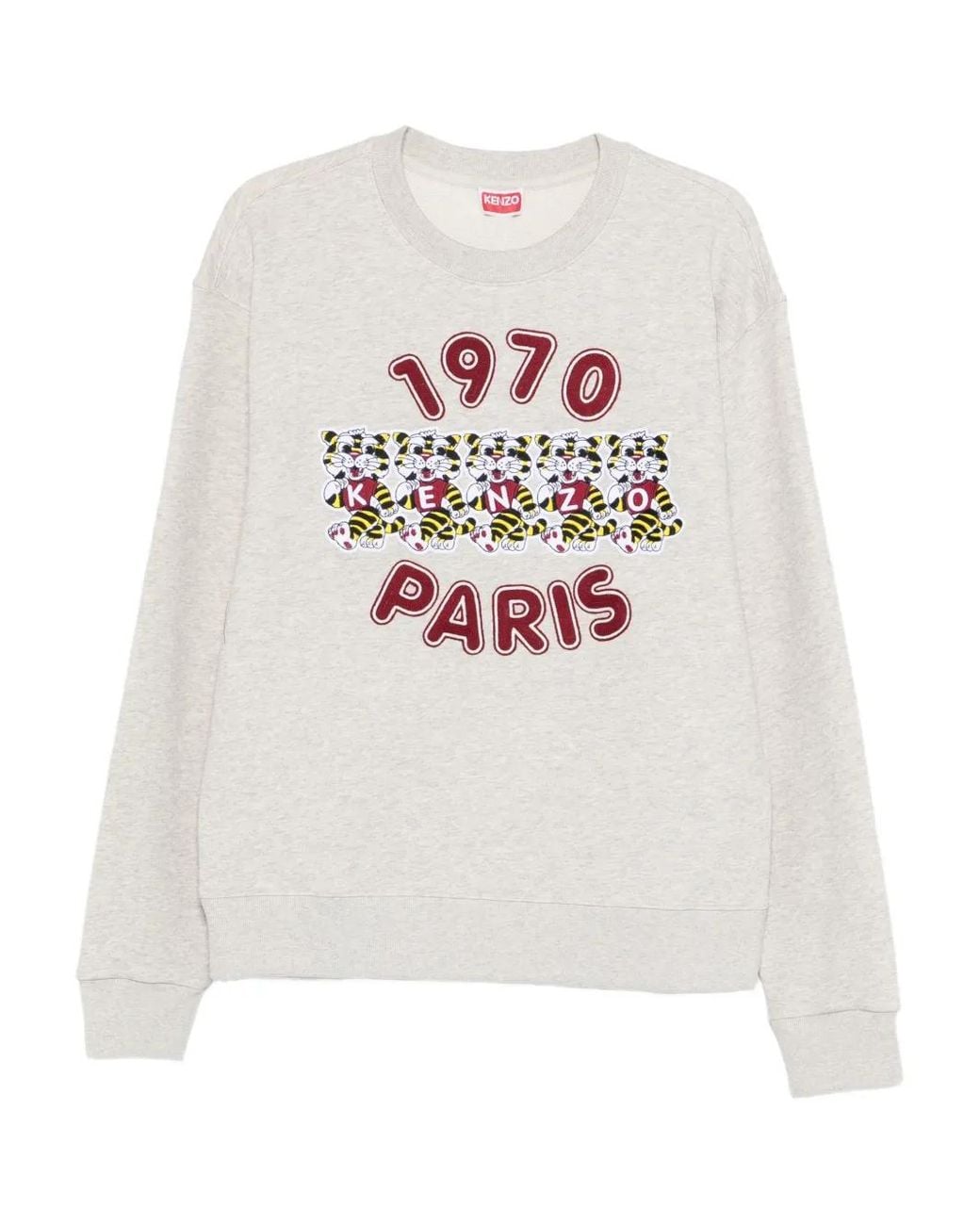 KENZO White Tiger-Print Crewneck Sweatshirt for men