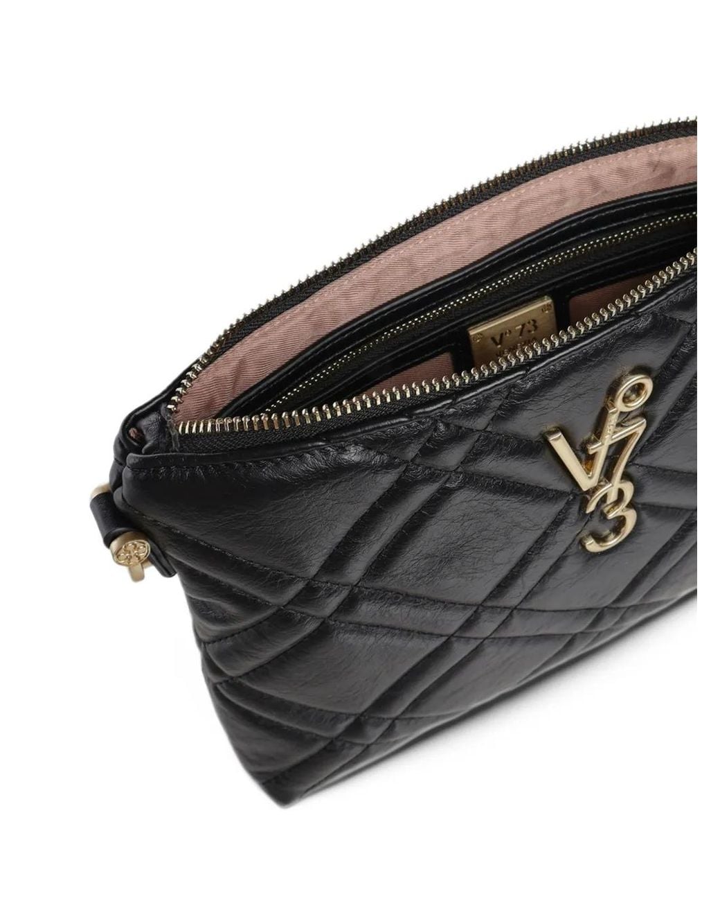 V73 Black Diaspro Quilted Logo-Plaque Cross Body Bag
