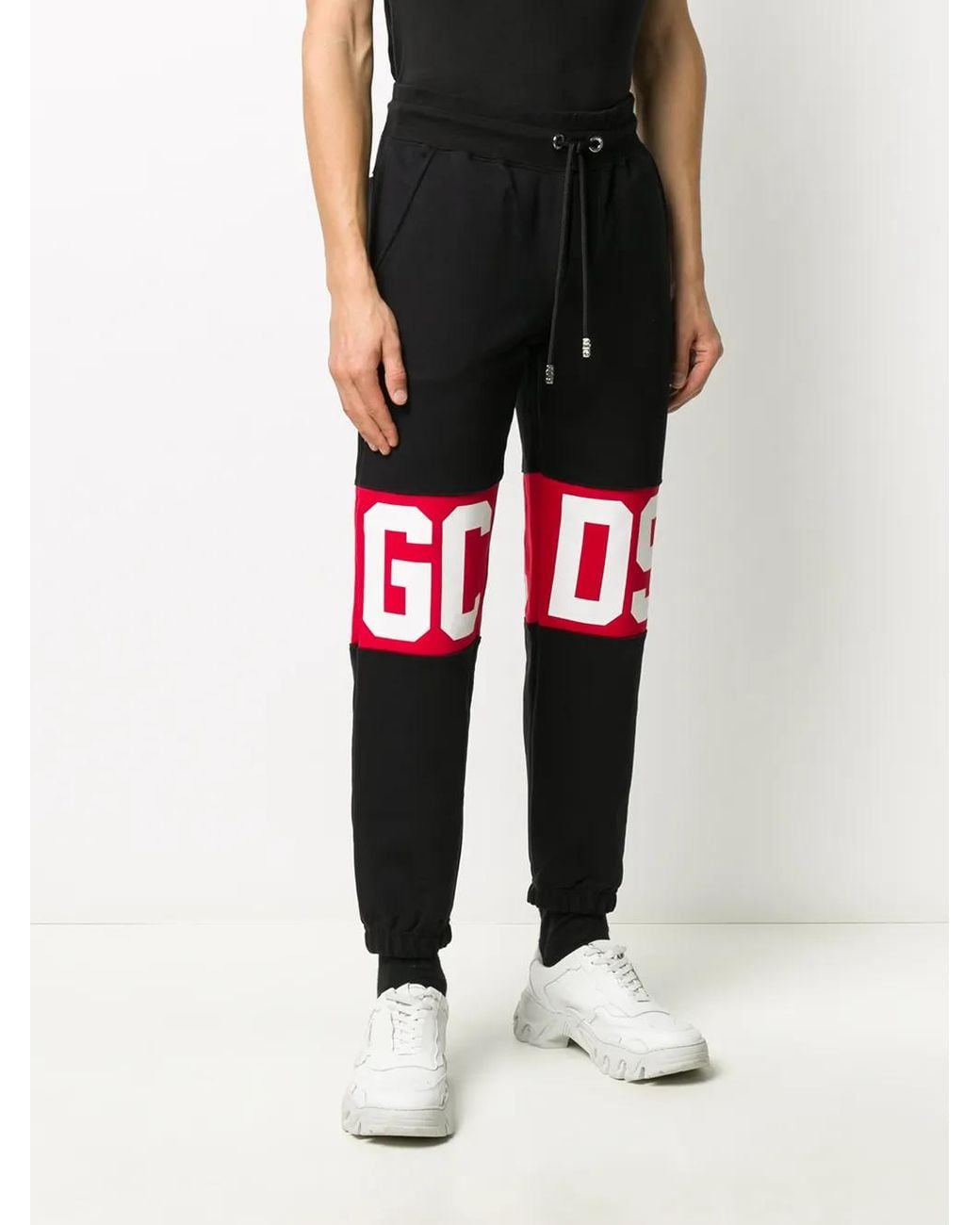 Gcds Black Logo Print Track Pants for men