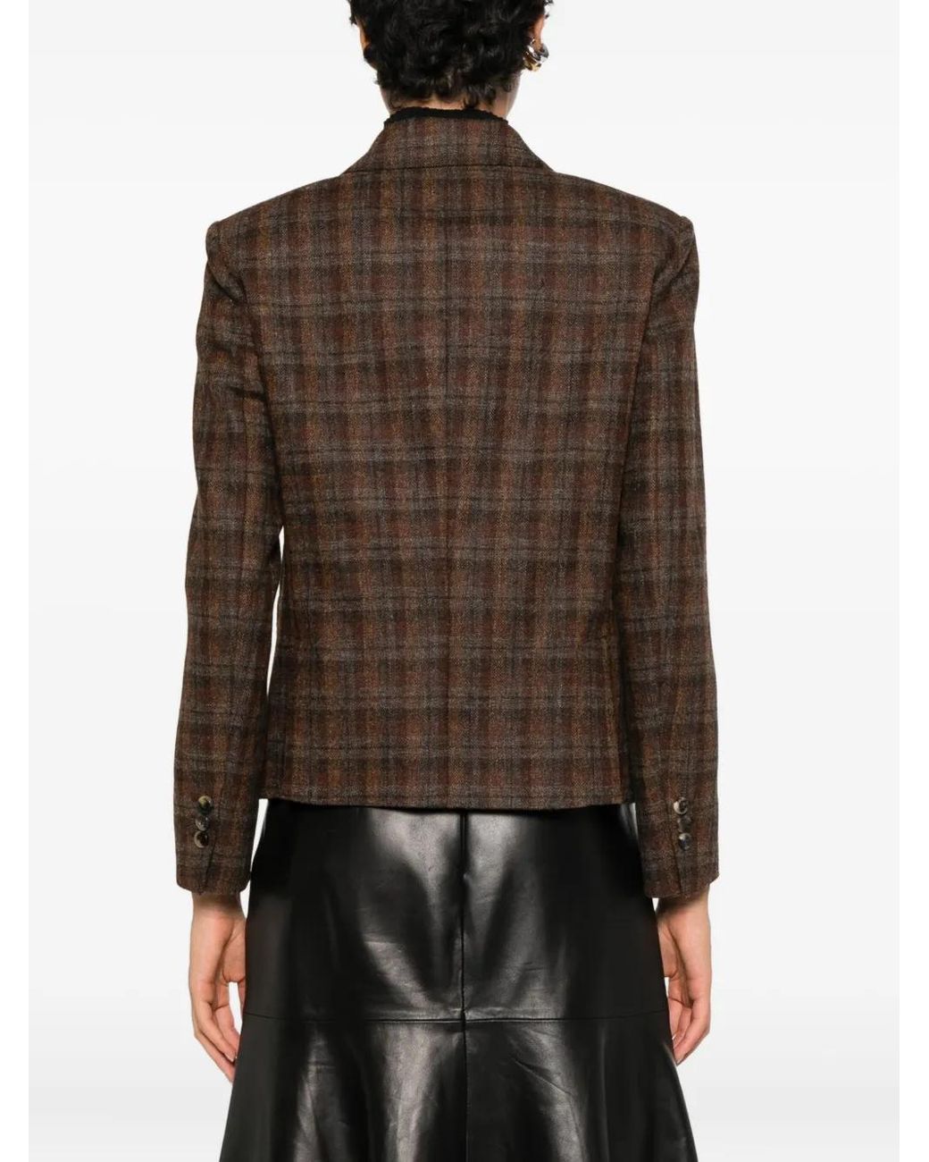 Alberto Biani Brown Checked-Pattern Blazer