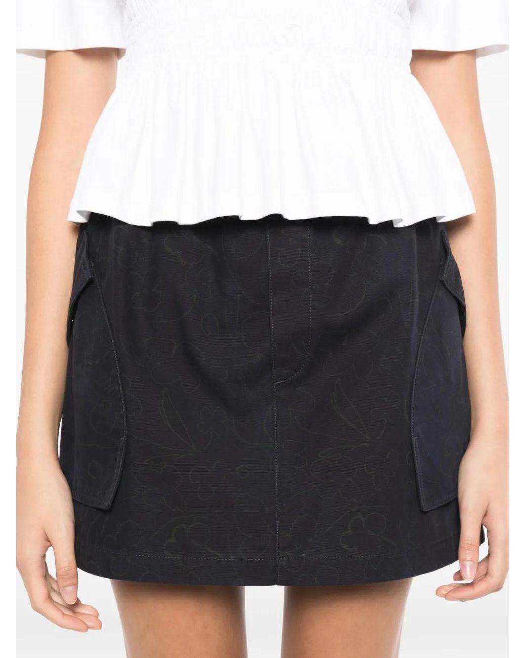 JNBY Black Floral-Print Mini Skirt