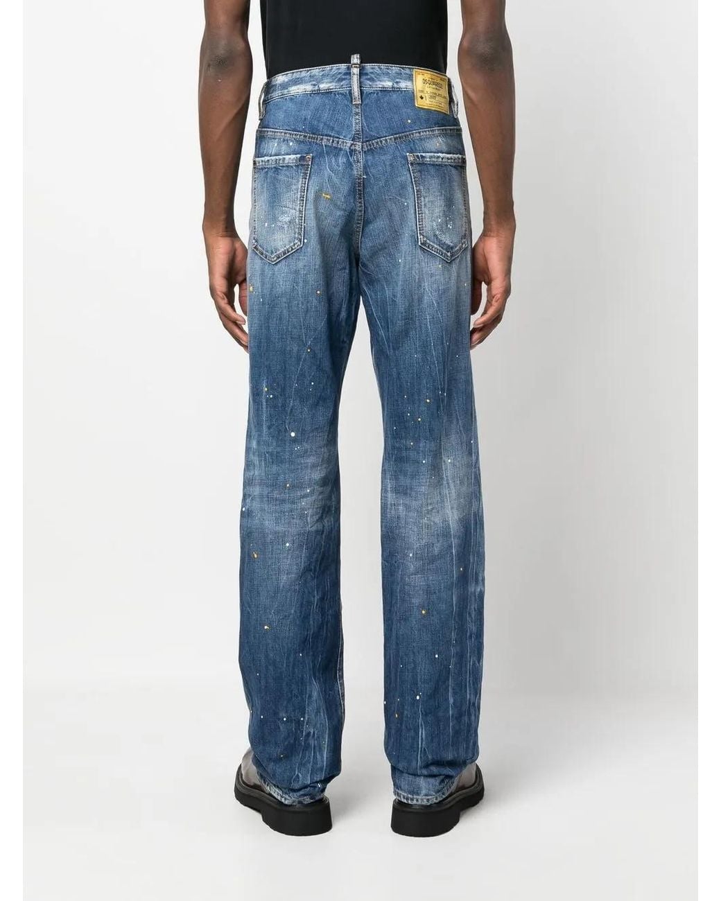 Distressed-effect patchwork jeans DSquared² de hombre de color Blue