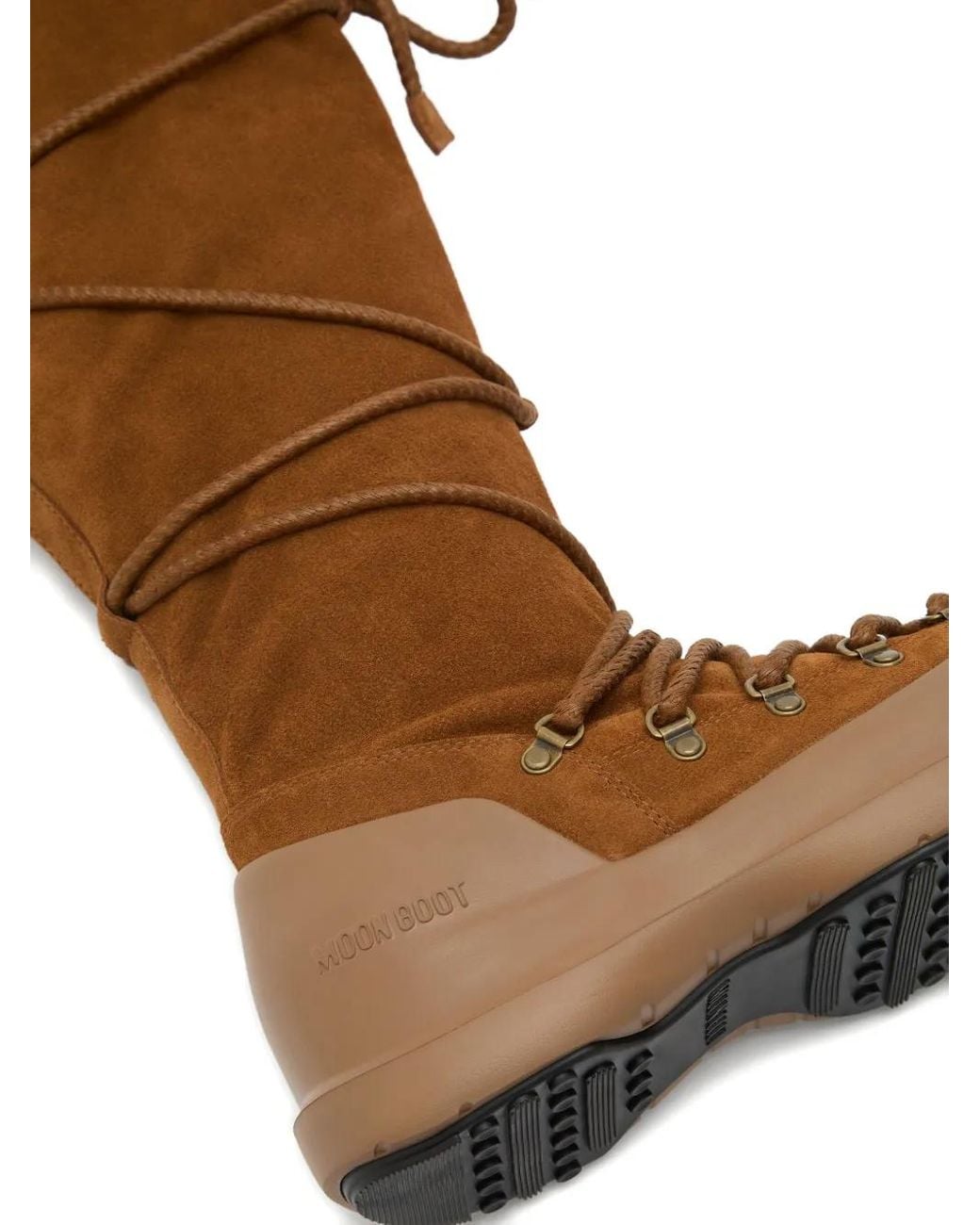 Moon Boot Brown Luna Lace-Up Suede Boots