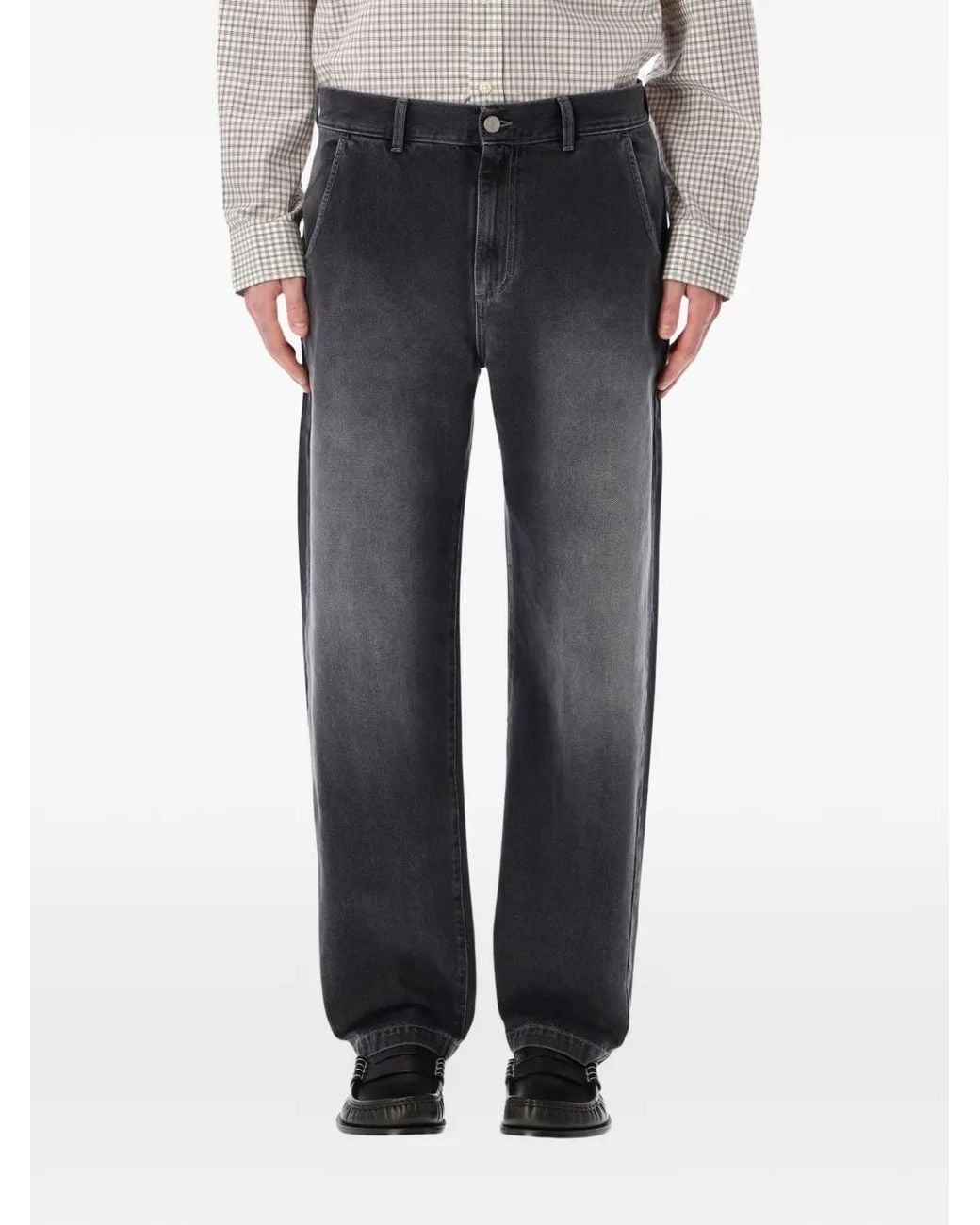 mfpen Gray Belt Loops Regular Jeans for men