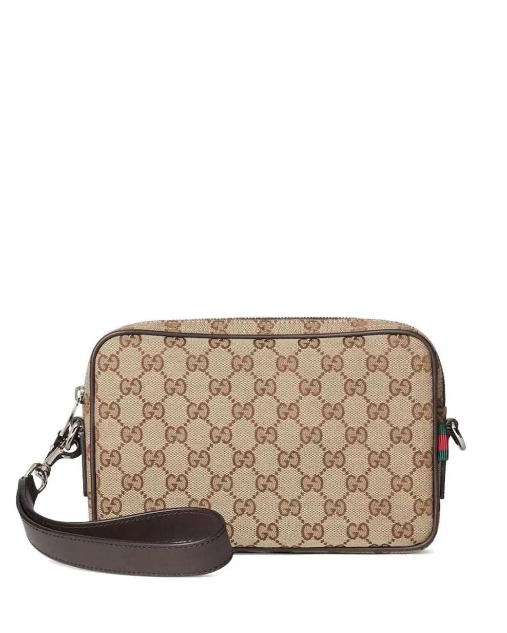 Gucci Brown Gg Canvas Small Crossbody Bag, Gg Canvas for men