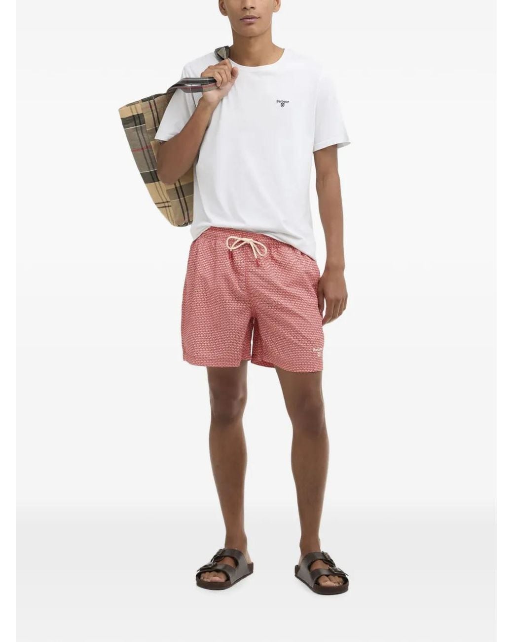 Barbour Pink Short De Bain Shell À Imprimé Géométrique Et Lien De Resserrage for men
