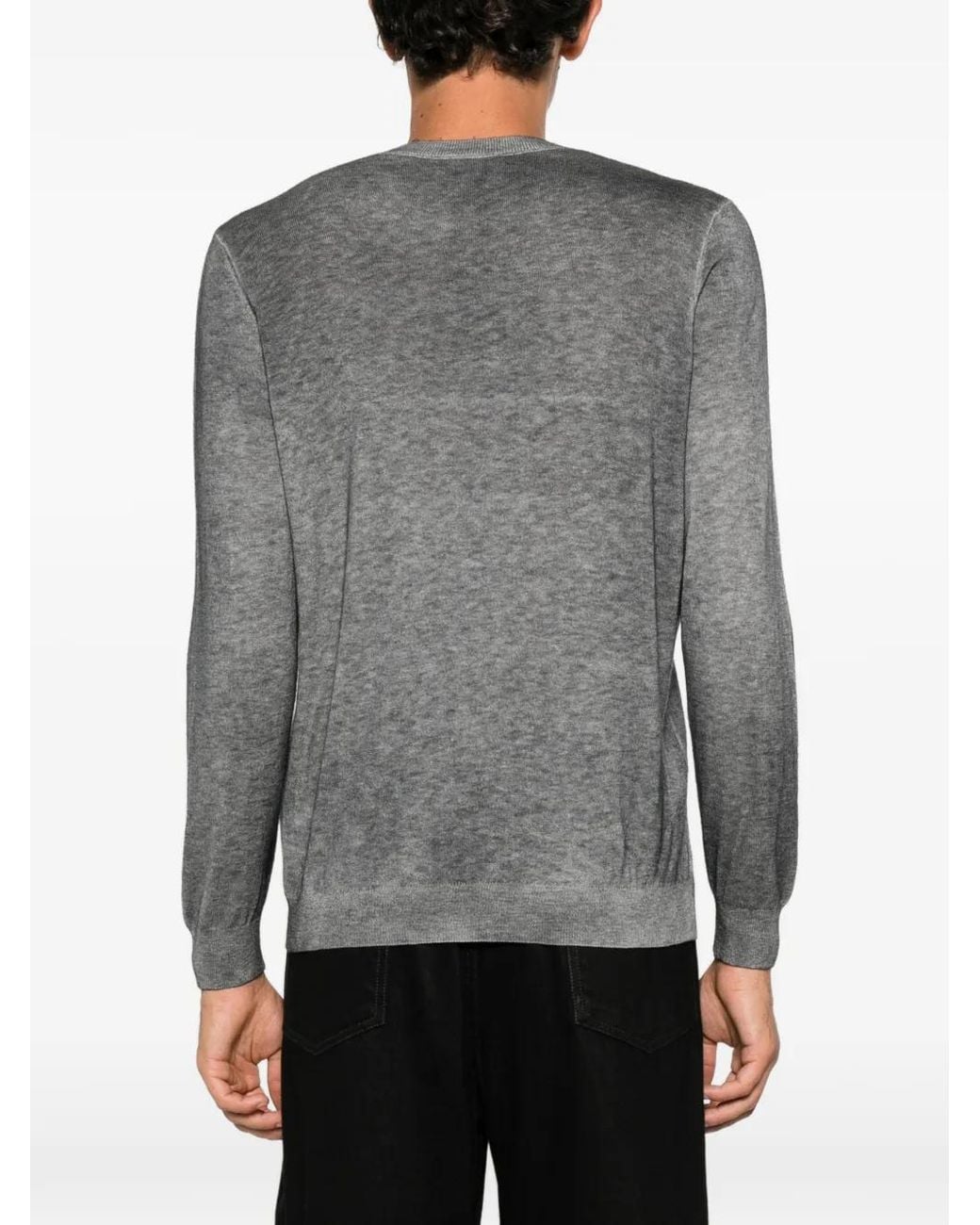 Avant Toi Gray Crew-Neck Knitted Sweater for men