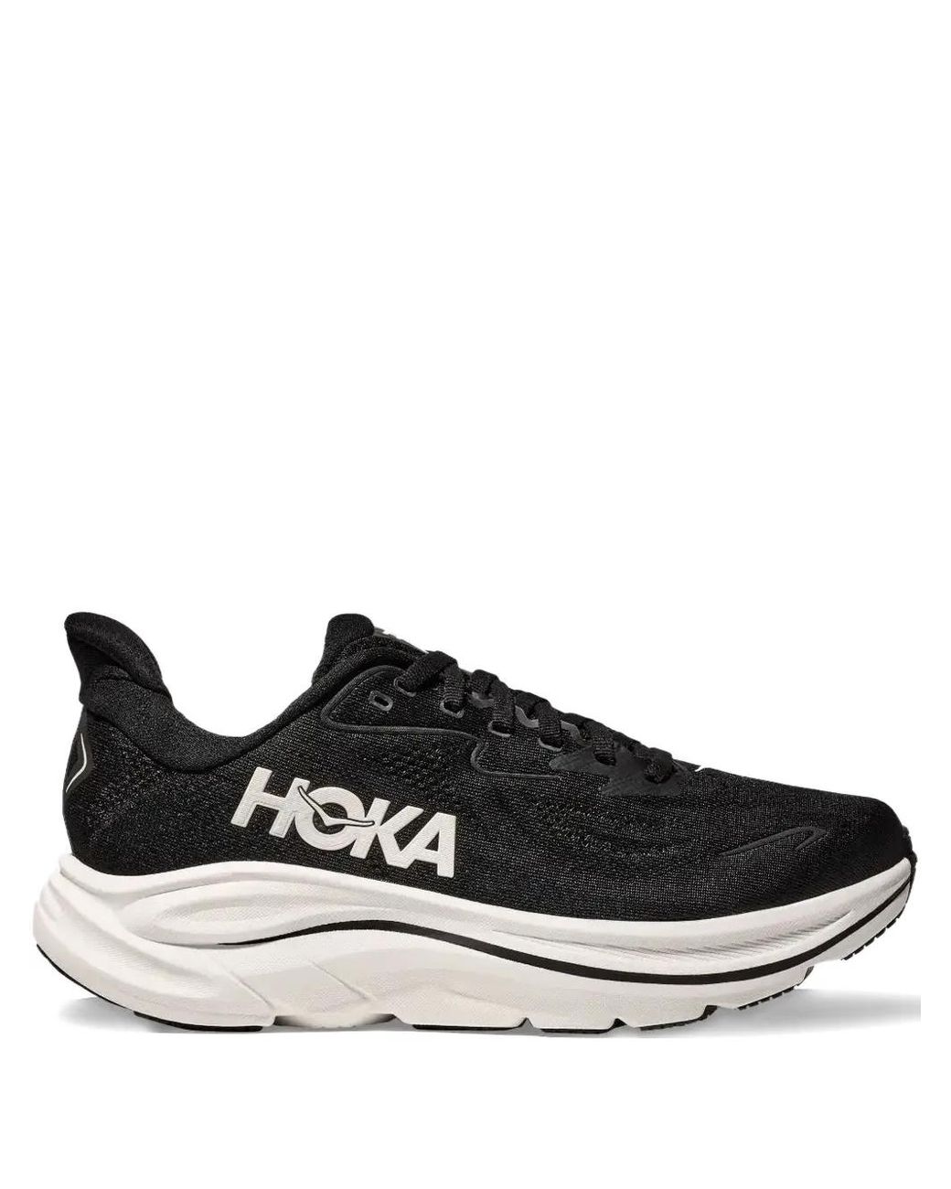 Hoka One One Black Clifton 10 Lace Up Athletic Shoes