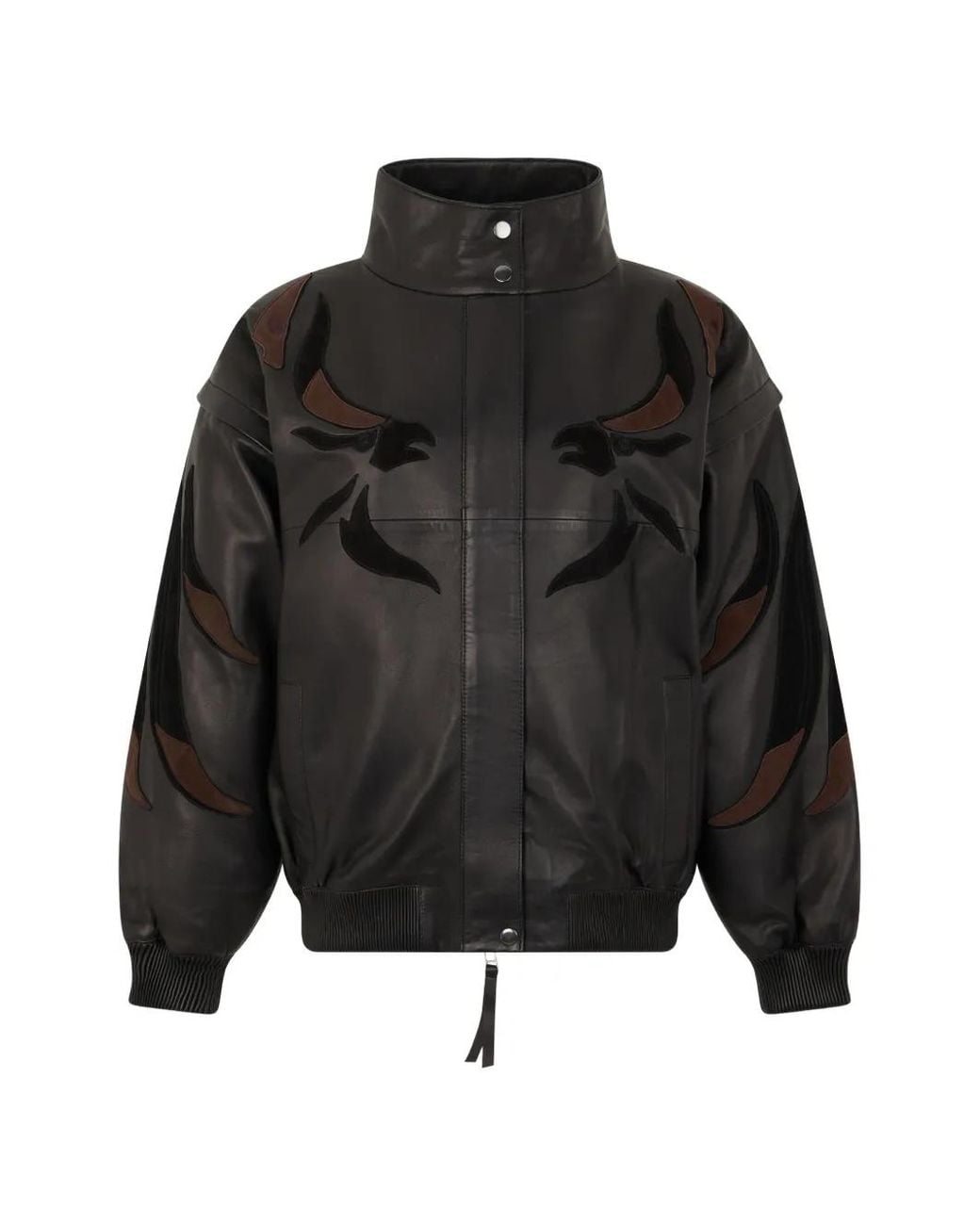 P.A.R.O.S.H. Black Eagle-Patch Leather Jacket