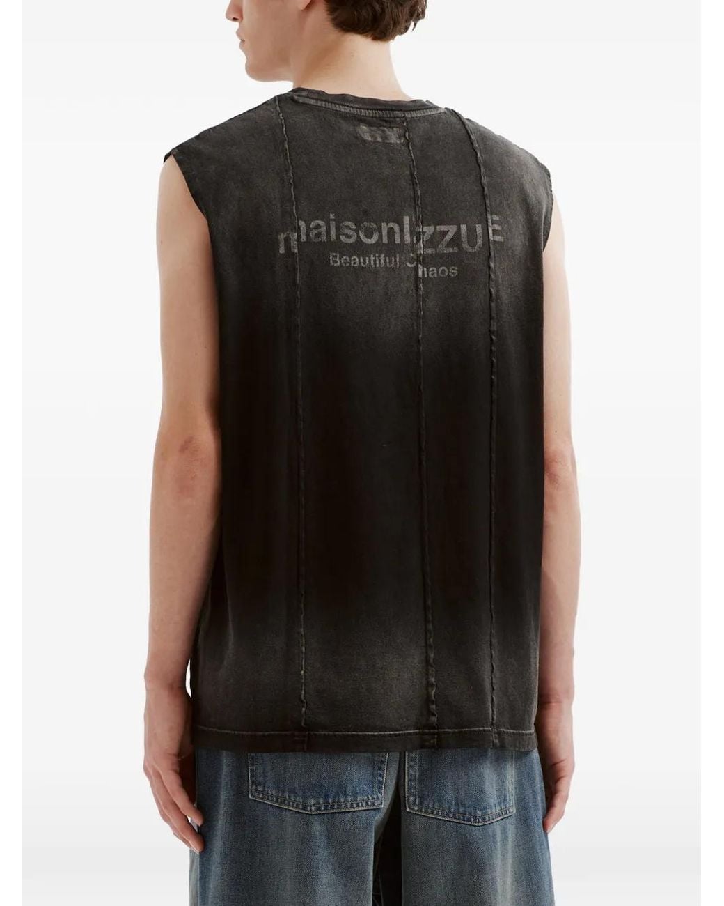 Izzue Black T-Shirt Sans Manches À Col Rond for men