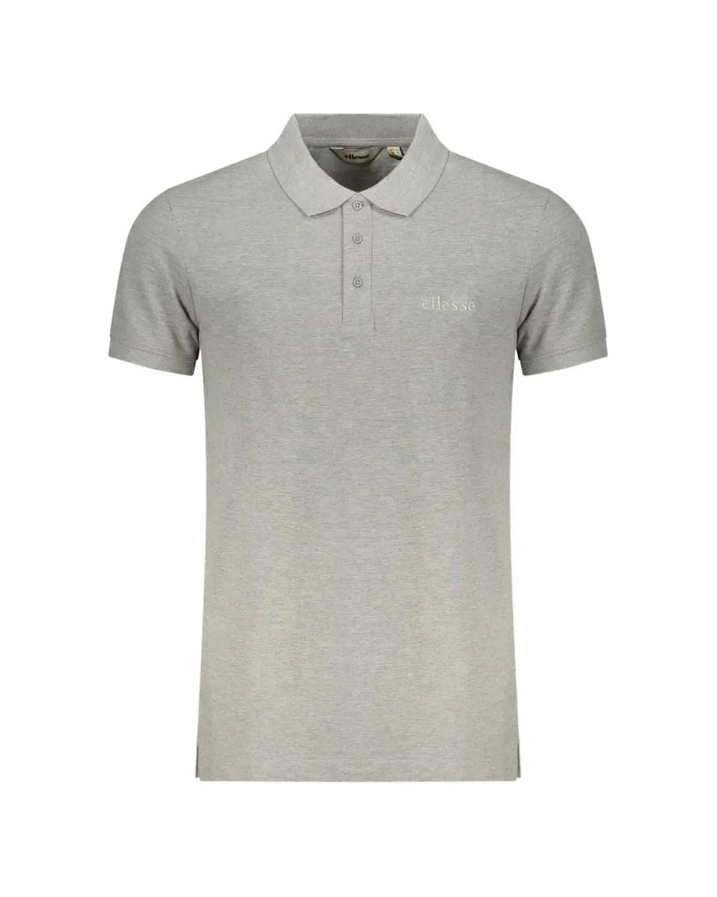Ellesse Gray Logo-Embroidered Polo Shirt for men