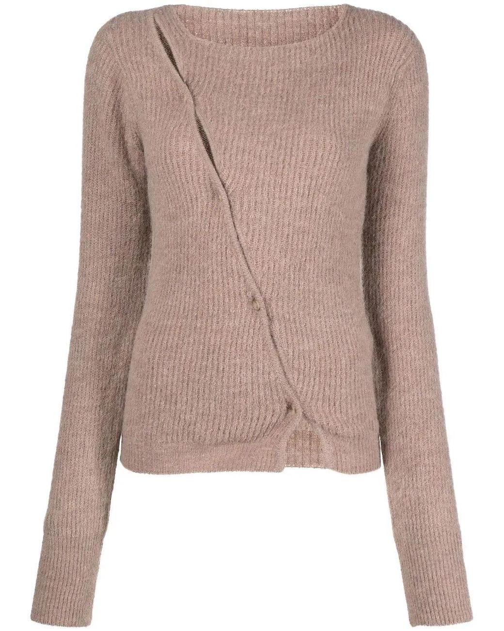 Jacquemus Natural La Maille Pau Asymmetric Cardigan