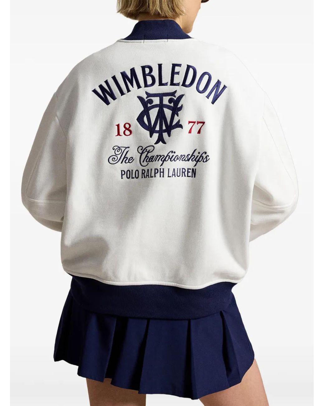Polo Ralph Lauren Blue Wimbledon Embroidered Logo Bomber Jacket