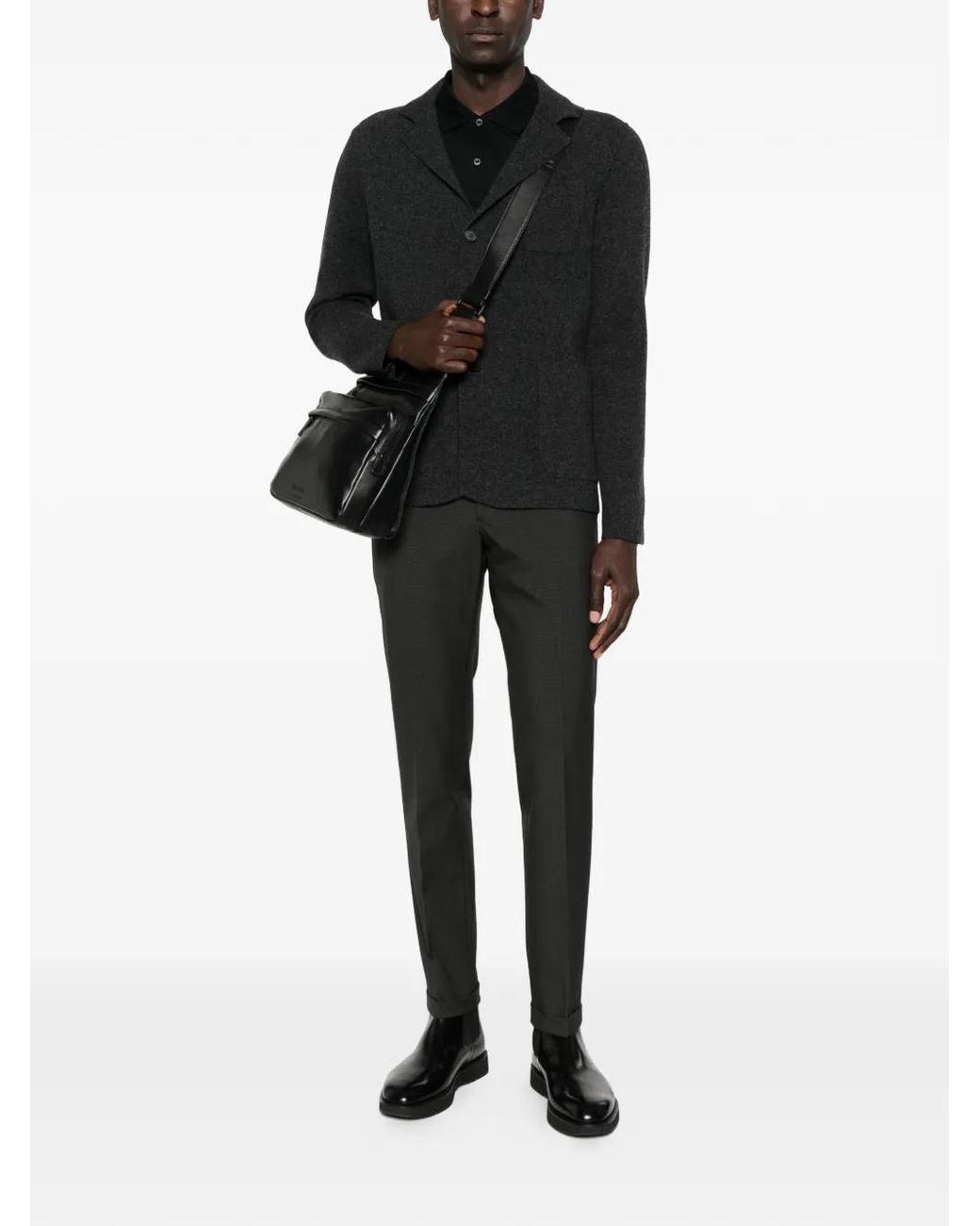Prada Black Button-Fastening Cardigan for men