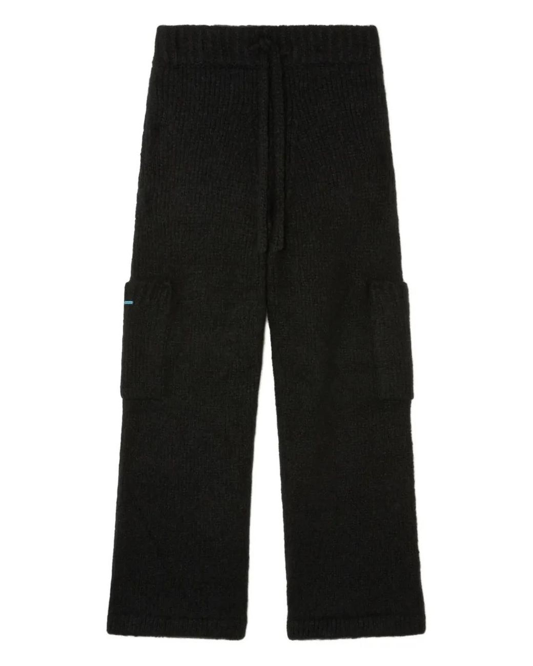Alanui Black Drawstring Knitted Trousers for men