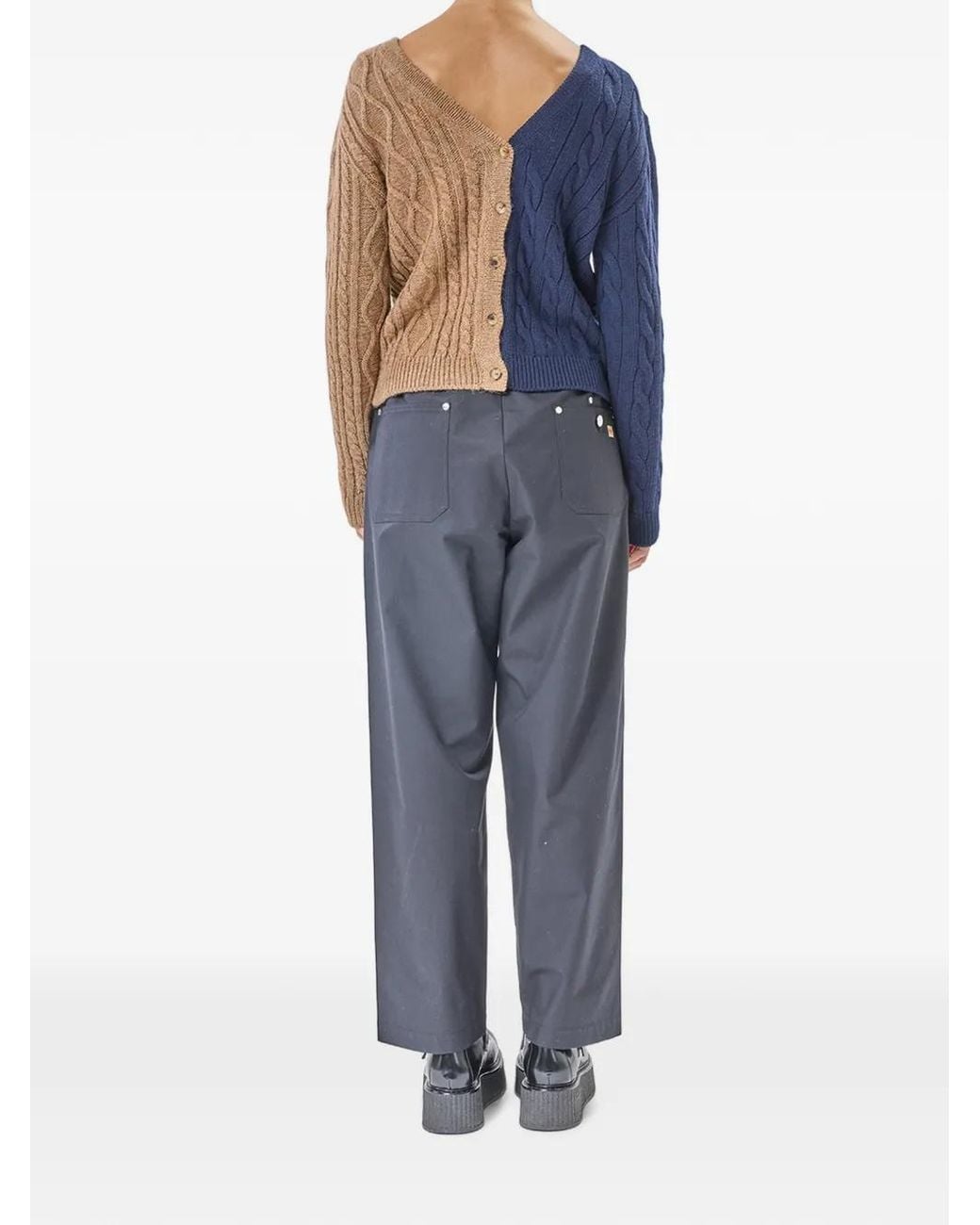 Moschino Blue Inverso Cable-Knit Cardigan