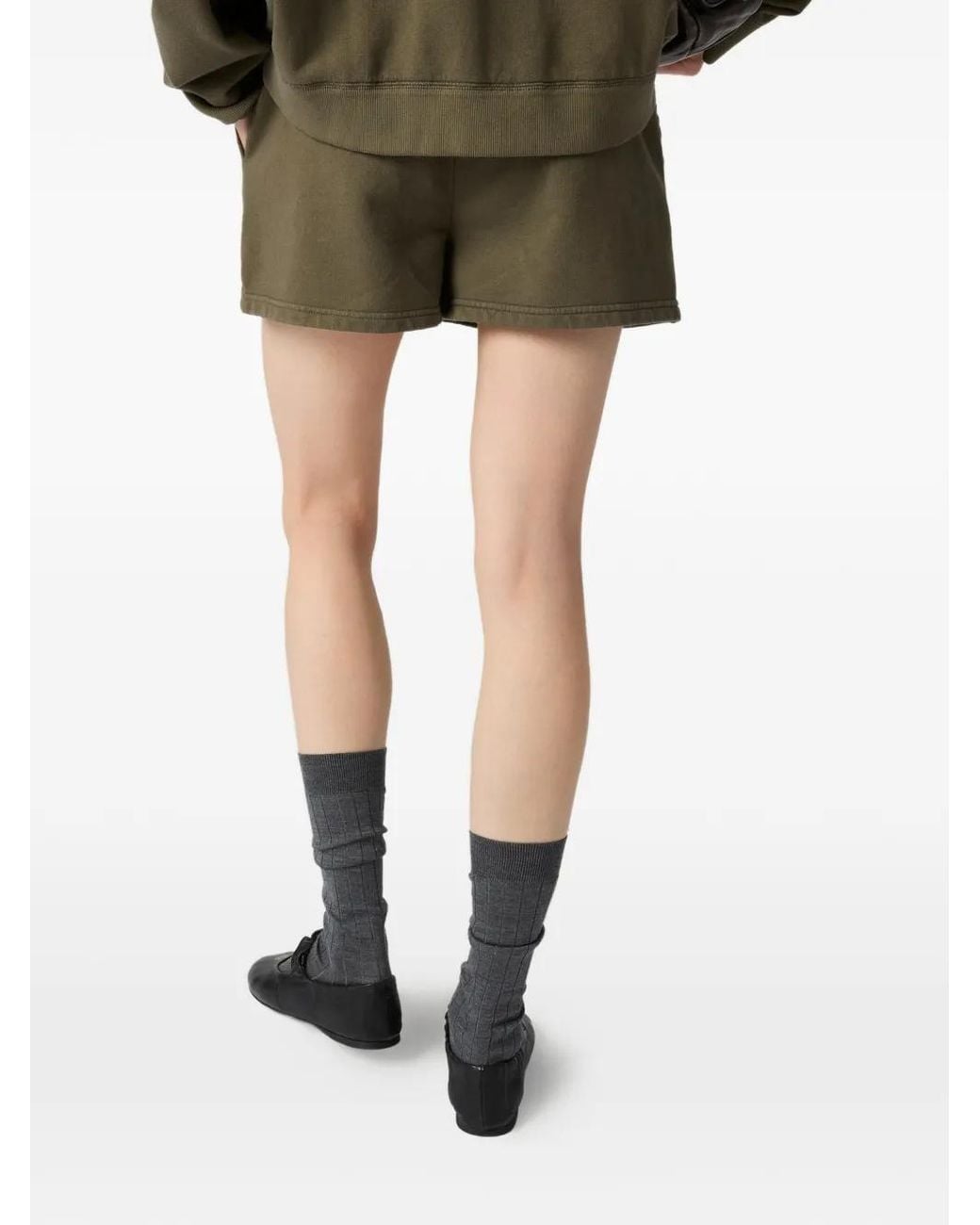 Miu Miu Green Military Cotton Bermuda Shorts