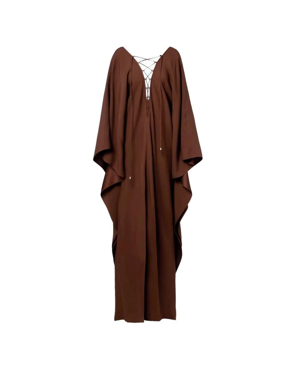 Taller Marmo Brown Sahara Lace-Up Kaftan Dress