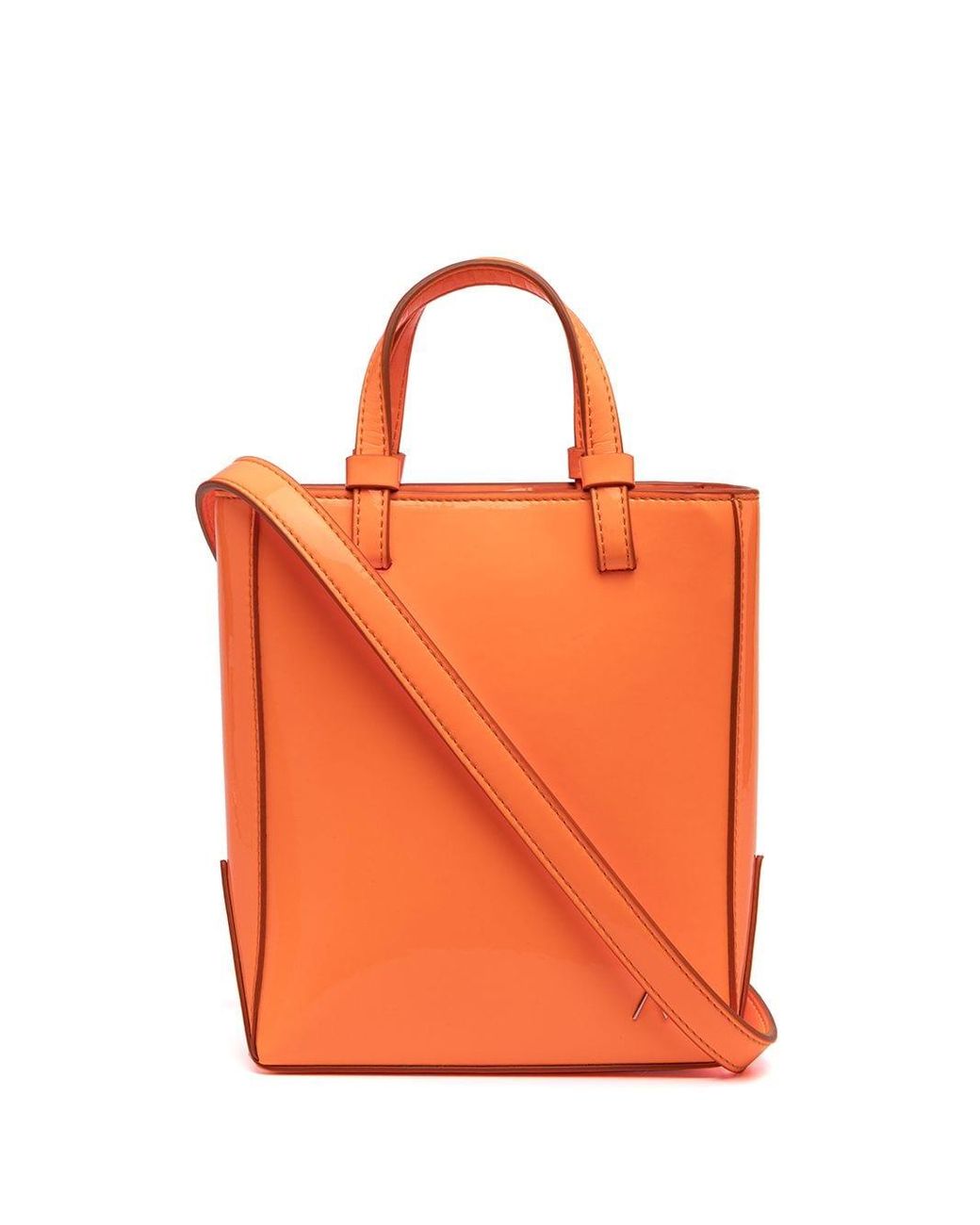 The Attico Opentop Leather Tote Bag in Orange Lyst