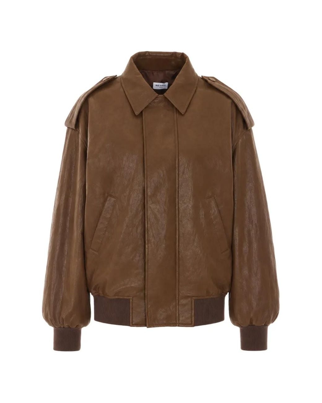 RUE DU BAC Brown Zip-Up Shoulder-Tab Bomber Jacket
