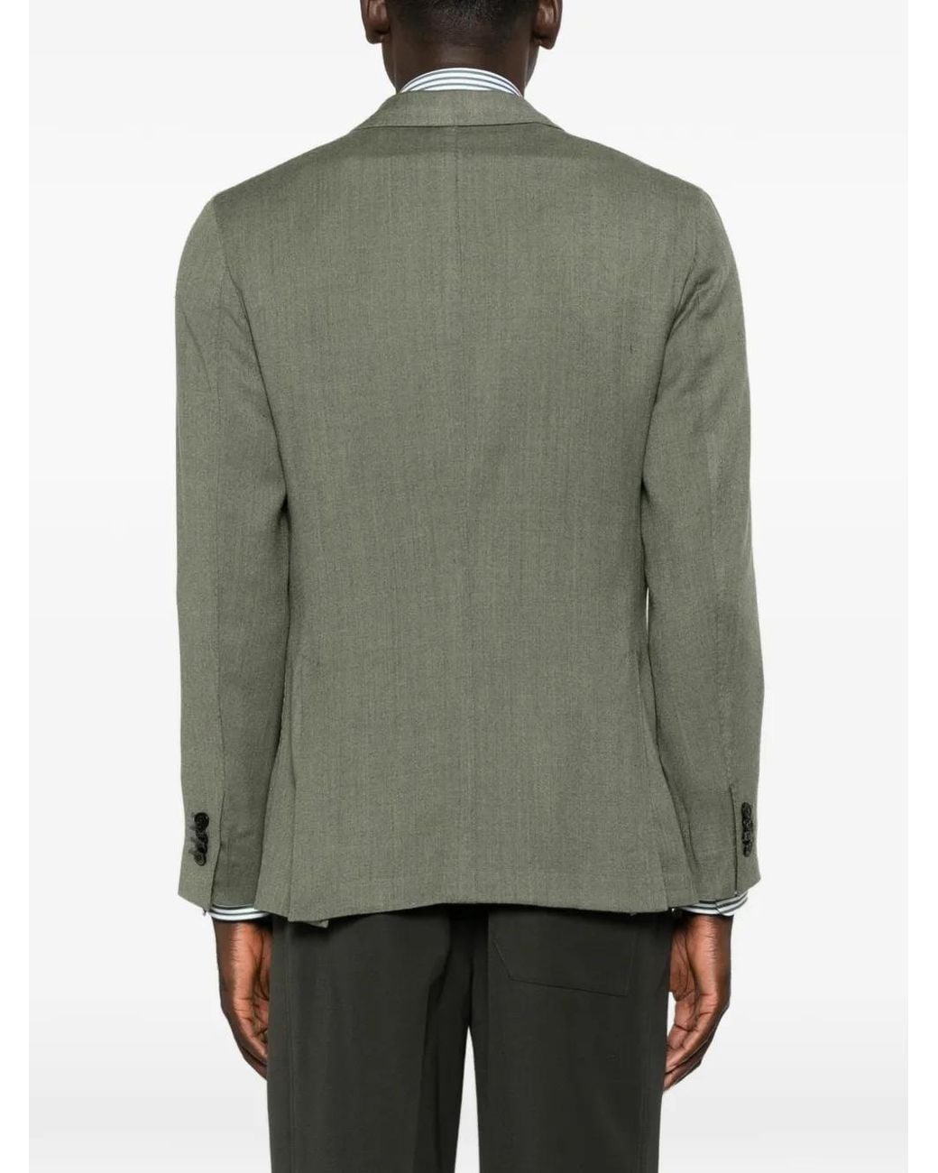 Boglioli Green Single-Breasted Notch-Lapel Jacket for men