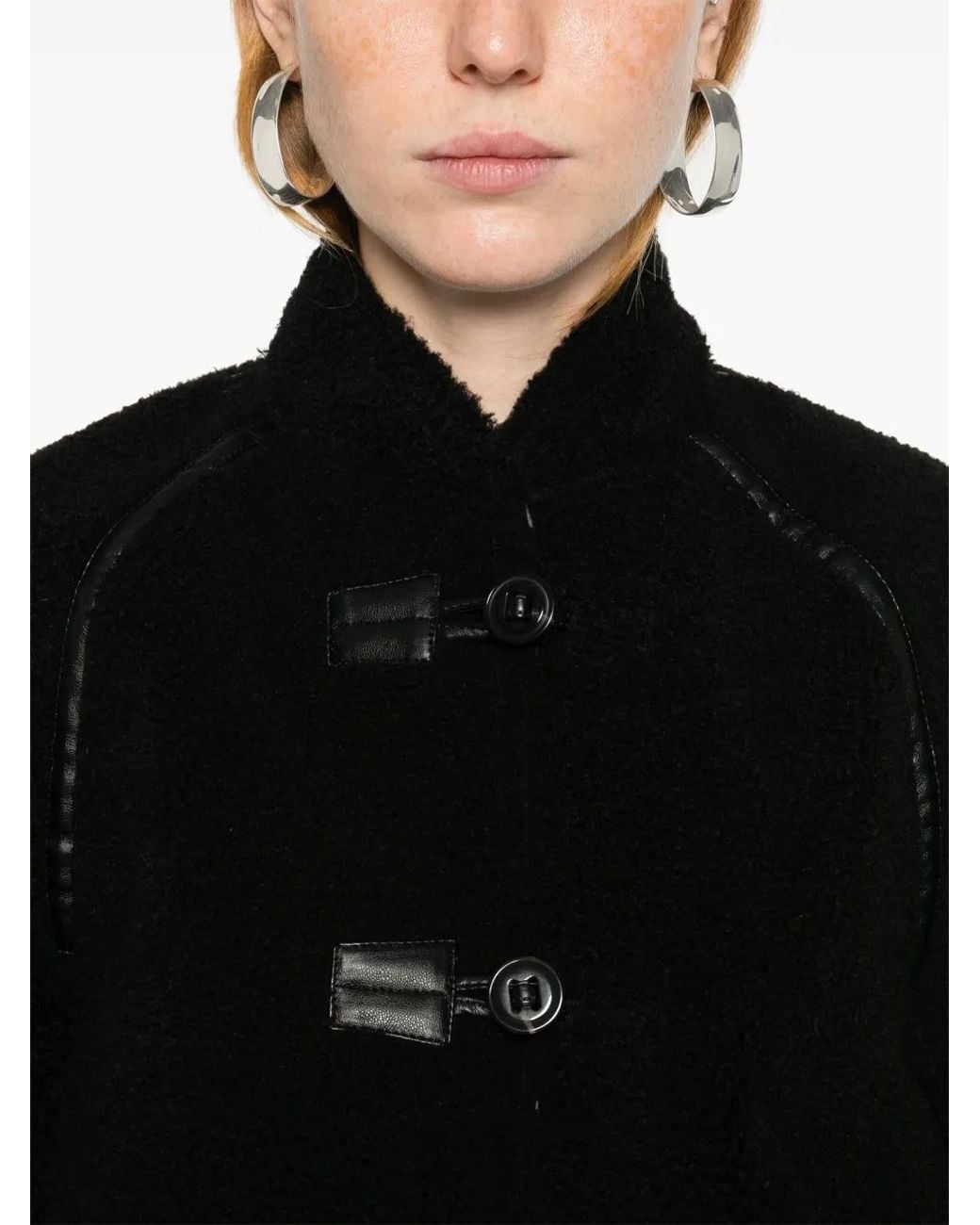 Low Classic Black Faux-Shearling Jacket