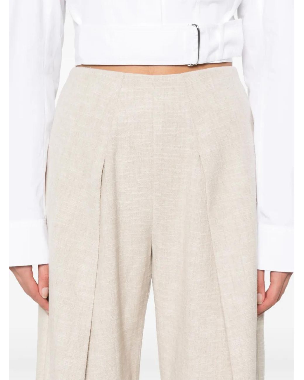 Cult Gaia White Pompori Wide-Leg Trousers