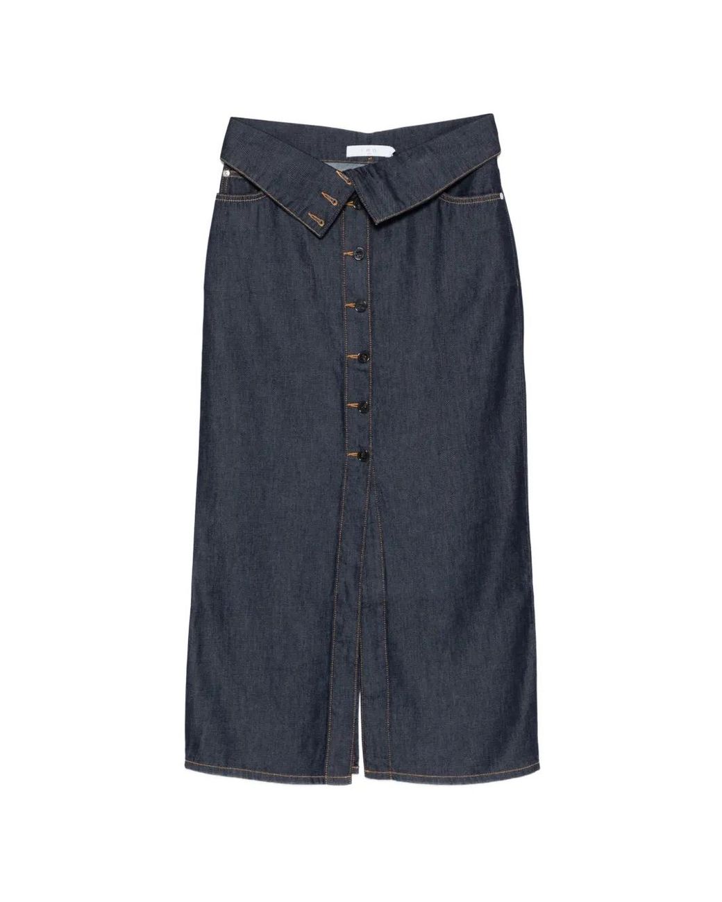 IRO Blue Buttoned Midi Skirt