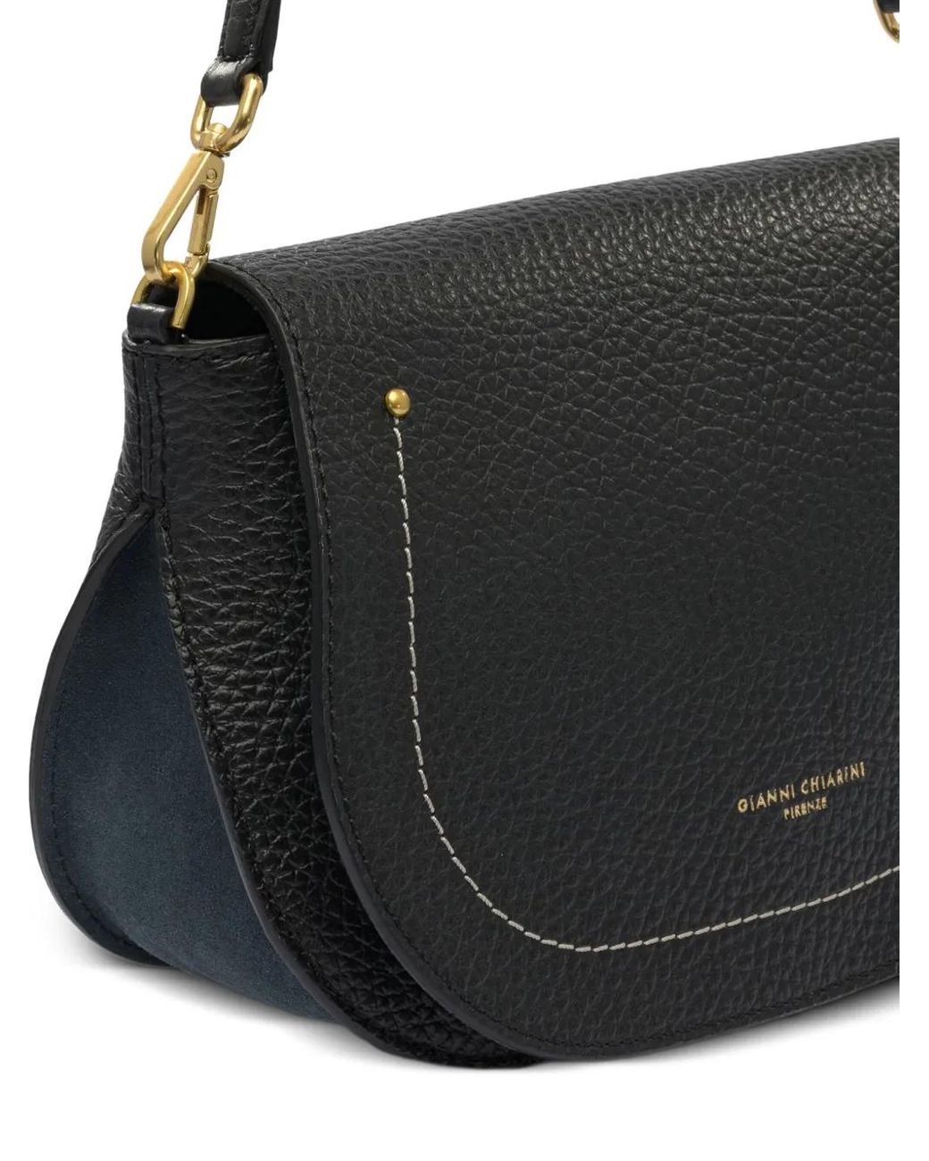 Gianni Chiarini Black Brooke Pebble-Leather Curved Shoulder Bag