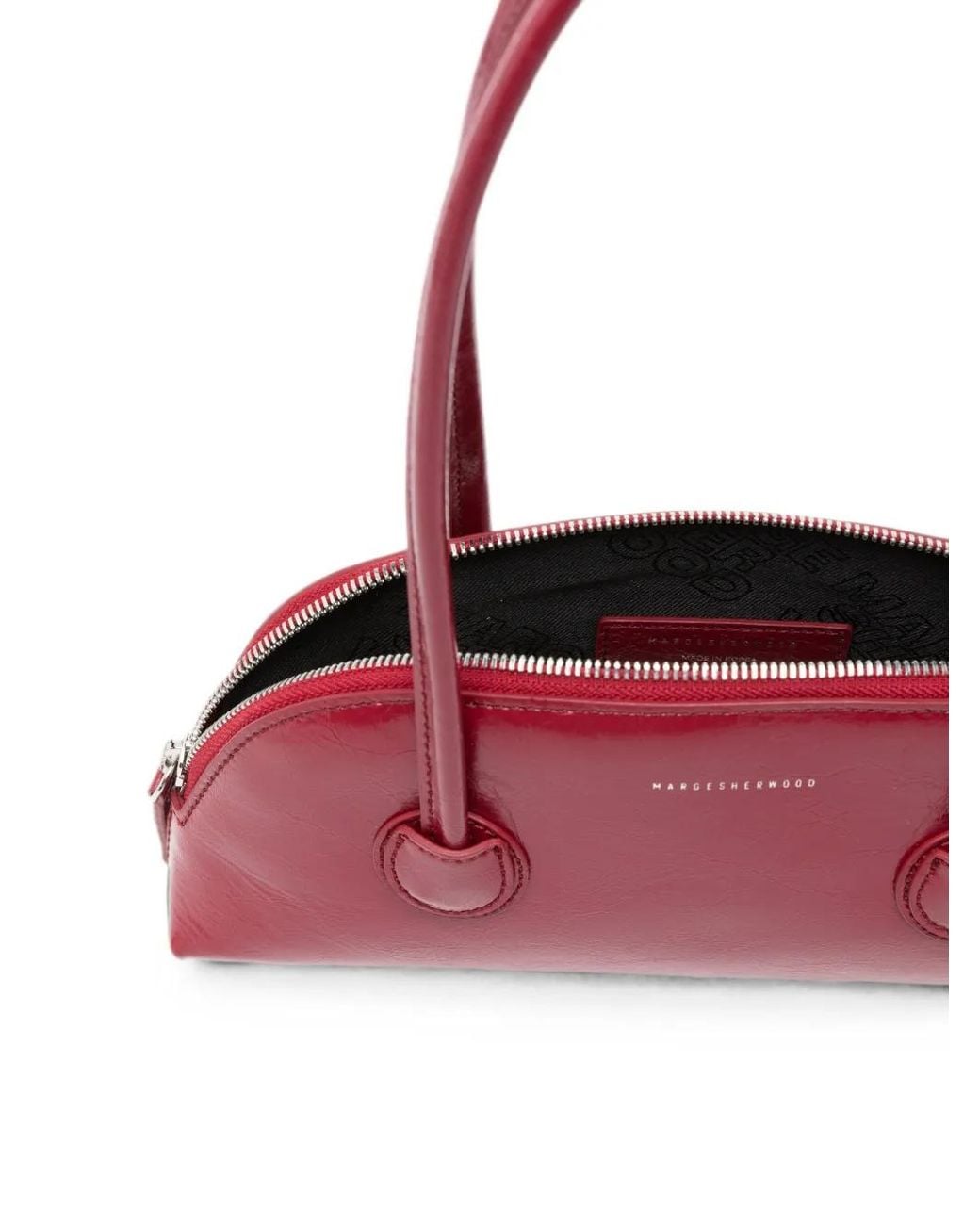 MARGE SHERWOOD Red Bessette Crinkled-Leather Tote Bag