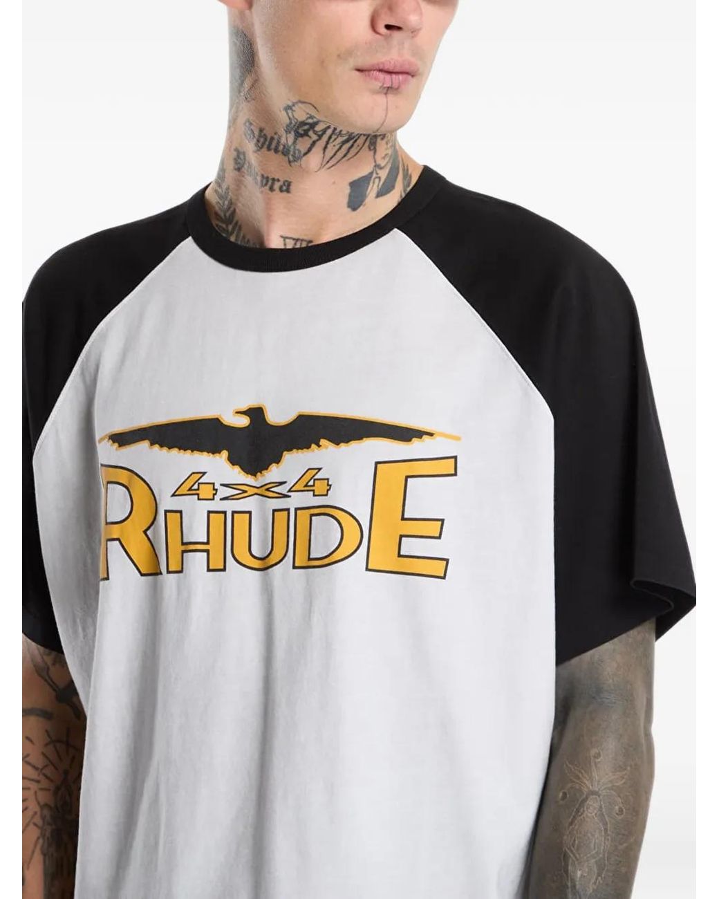 Rhude White Logo-Detail T-Shirt for men
