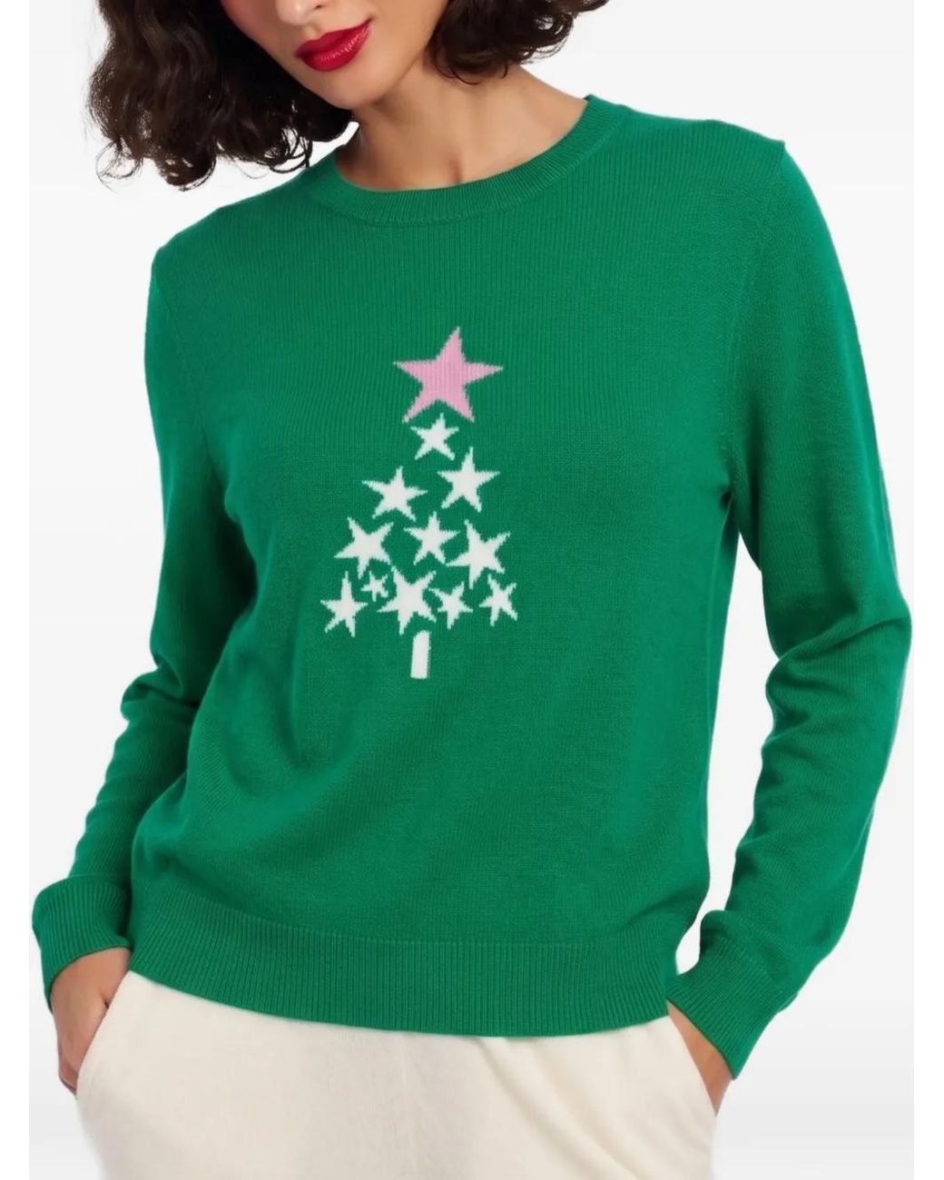 Chinti & Parker Green Pull À Motif D'Étoiles