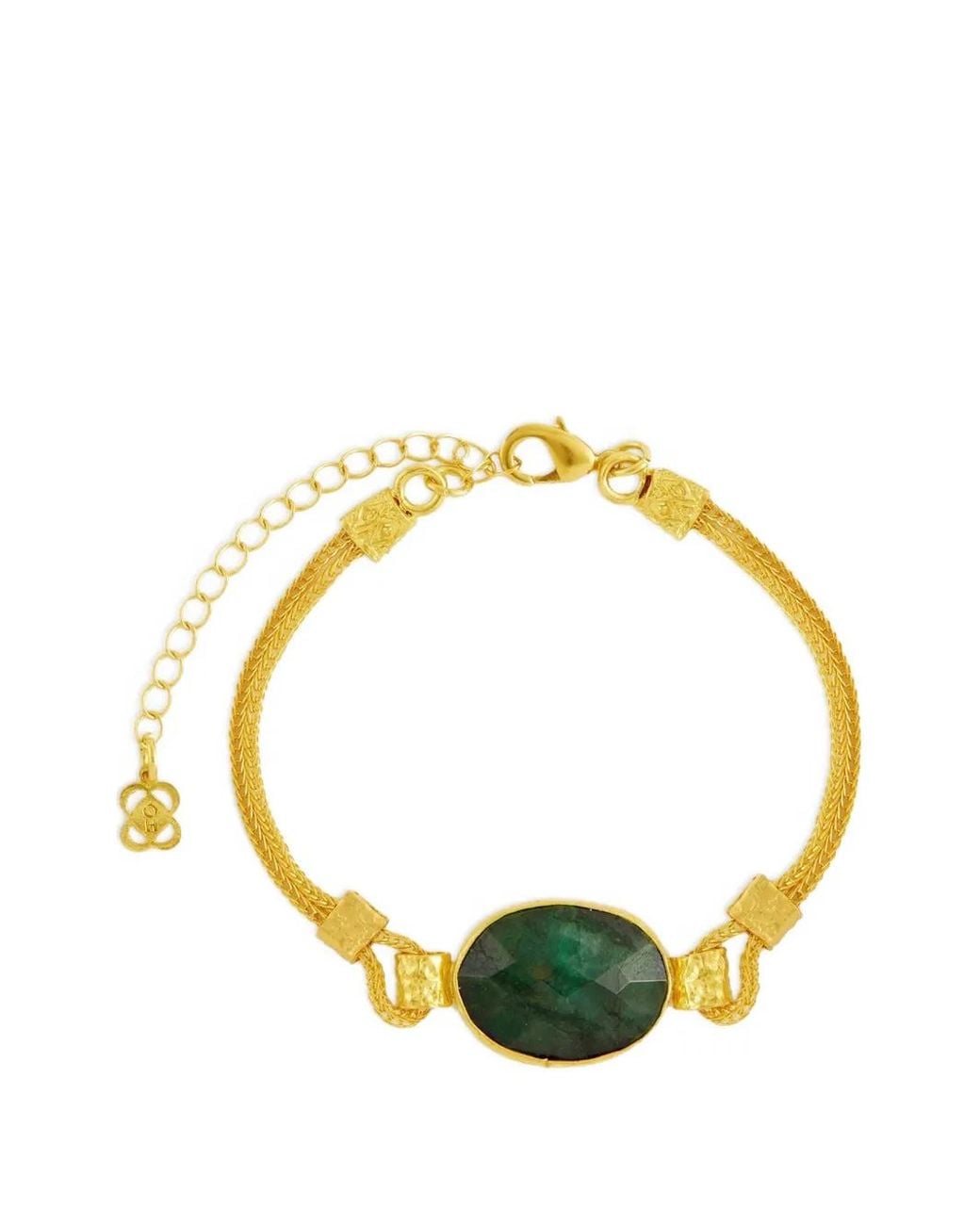 Ottoman Hands Yellow Daphne Emerald Chain Bracelet